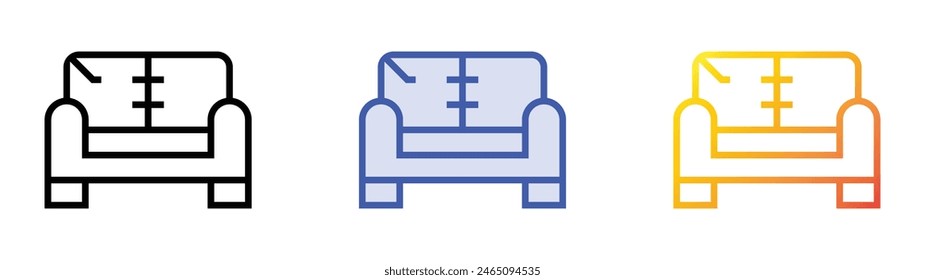 fixed sofa icon. Linear, Blue Fill and Gradient Style Design Isolated On White Background