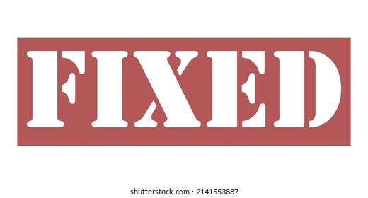 Fixed Vector stamp. White isolated
