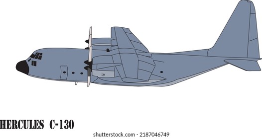 Fixed Wing Aircraft C130 Side View