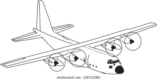 Fixed Wing C130 Aircraft Vector