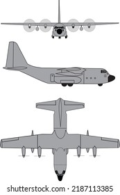 Fixed Wing C130 Aircraft Vector