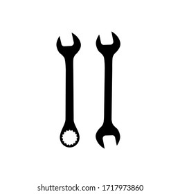 Fixed wrench silhouette illustration vector black