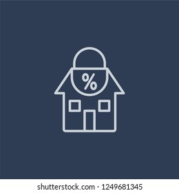 Fixed-rate mortgage icon. Trendy flat vector line Fixed-rate mortgage icon on dark blue background from Business  collection. 