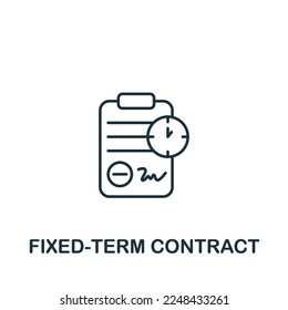 Fixed-Term Contract icon. Monochrome simple Talent Development icon for templates, web design and infographics