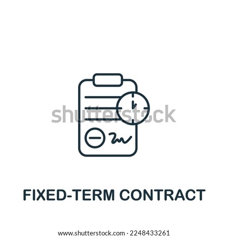 Fixed-Term Contract icon. Monochrome simple Talent Development icon for templates, web design and infographics