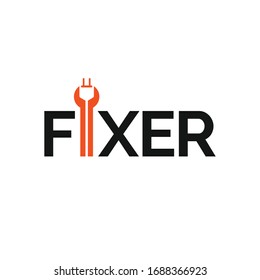 fixer construction logo design vector