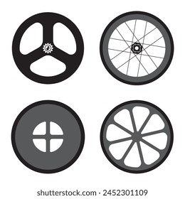 fixie wheels icon vector illustration logo design