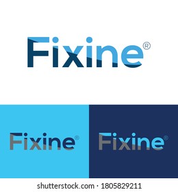 Fixine logo, wordmark logo design concept.
