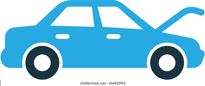 Fixing Colorful Icon Symbol. Premium Quality Isolated Auto Hood Element In Trendy Style.