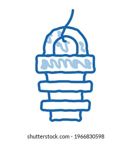Fixing Equipment Canoeing sketch icon vector. Hand drawn blue doodle line art sign. isolated symbol illustration