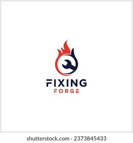 fixing fire logo vector ilustration