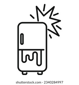 Fixing fridge icon outline vector. Repair service. Cooler repairman