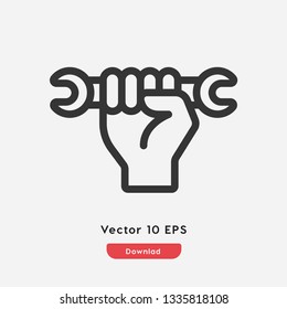 fixing icon vector. Linear style sign for mobile concept and web design. fixing symbol illustration. Pixel vector graphics - Vector.