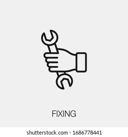 fixing icon vector. Linear style sign for mobile concept and web design. fix symbol illustration. Pixel vector graphics - Vector.