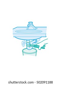 Fixing leaky pipes under a sink.