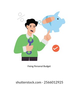 Fixing Personal Budget   concept vector illustration. Inflation isolated On white Background.          