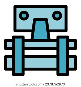 Fixing tv icon outline vector. Mount wall. Vesa display color flat