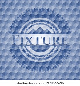 Fixture blue emblem with geometric background.