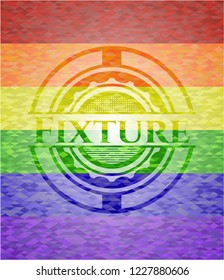 Fixture emblem on mosaic background with the colors of the LGBT flag