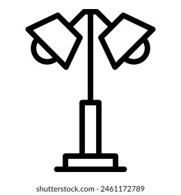 Fixture lamp icon outline vector. Floor stand. Interior light