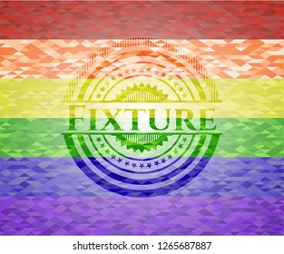 Fixture on mosaic background with the colors of the LGBT flag