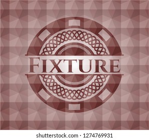 Fixture red seamless polygonal badge.