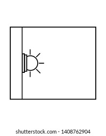 Fixtures sign. Only for wall mounting sign. Lamps on the wall sign
