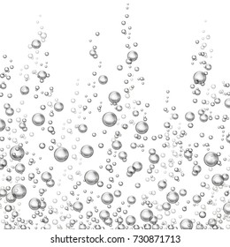 Fizzing oxygen bubbles isolated vector illustration. Air water clear bubble