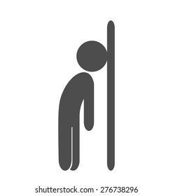 Fizzle out man flat icon pictogram isolated on white background