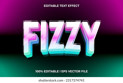 Fizzy efecto de texto 3d y texto editable, estilo 3d de plantilla para el título de partido