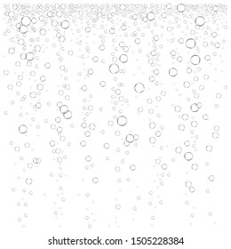 Fizzy drink. Air bubbles isolated on white background. Carbonated drink. Soda. Vector graphics