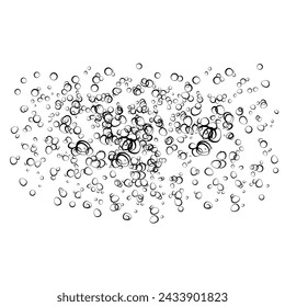 Fizzy drink. Air bubbles isolated on white background. Carbonated drink. Soda. Graphics. Vector icon.