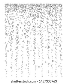Fizzy drink isolated on white background. Air bubbles. Vector