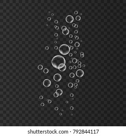 Fizzy  drink. Underwater fizzing air bubbles   background. Soda pop. Undersea vector texture.