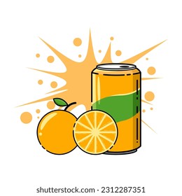 fizzy fresh orange flavored drink illustration