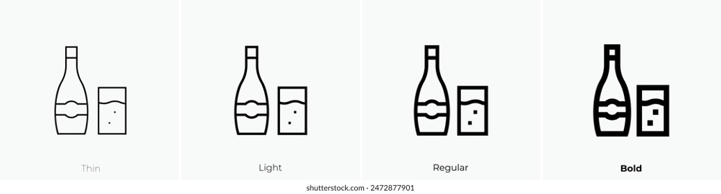 fizzy icon. Thin, Light Regular And Bold style design isolated on white background