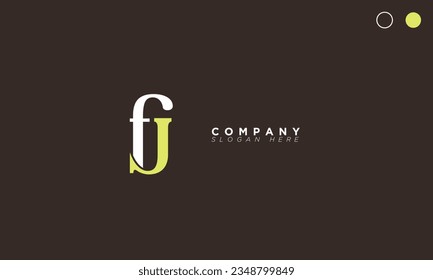 Letras alfabetas FJ Iniciales logotipo Monograma JF, F y J