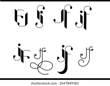 FJ Calligraphy Logo – Elegant F and J Interlocked Monogram Design