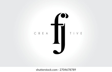 FJ Elegant Serif Monogram Logo – Luxury Lowercase Typographic Lettermark for Modern Branding