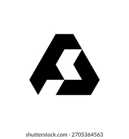 Logotipo de monograma geométrico en negrita de FJ o FD