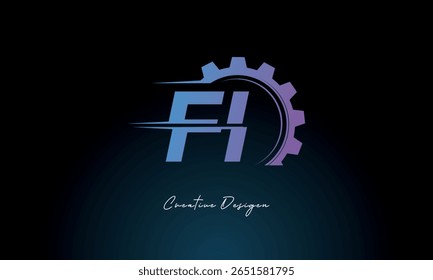 FJ Gear Fusion Logo – Industrial Tech-Inspired Letter mark Futuristic Industrial Letter Mark Design for Technology and Engineering Brands.