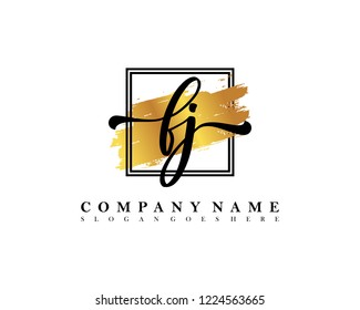 FJ Initial handwriting logo concept