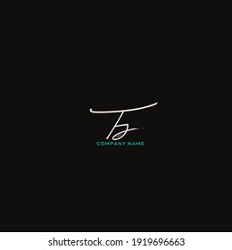 Fj initial handwriting logo for identity