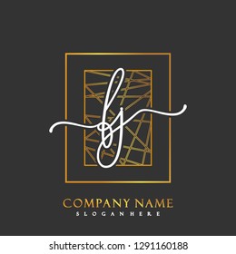 FJ Initial Handwriting logo template vector