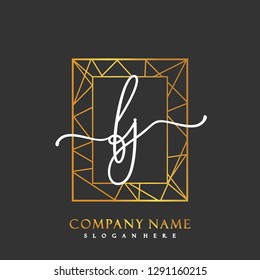 FJ Initial Handwriting logo template vector