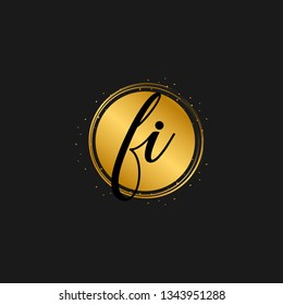 FJ  Initial Handwriting logo template vector