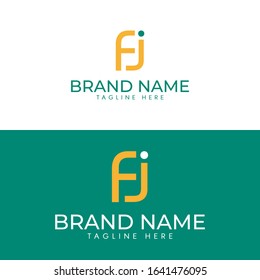fj initial letter linked lowercase logo. f and j vector template design.