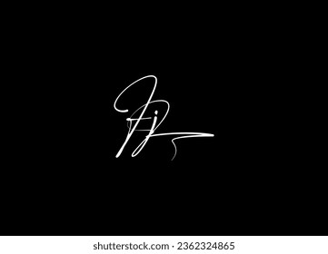 FJ Diseño del logotipo de la letra inicial y logotipo de monograma