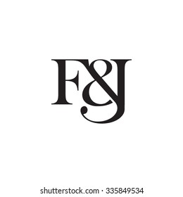 F&J Initial logo. Ampersand monogram logo