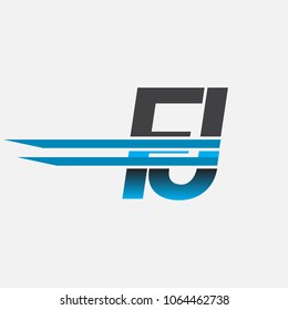 FJ initial logo company name colored black and blue, Simple and Modern Logo Design.